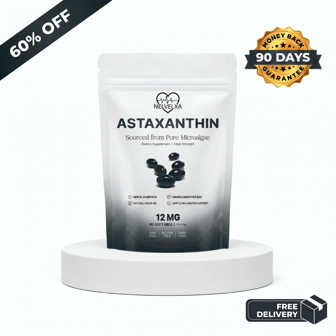 Nelvexa - Astaxanthin 12mg Softgels - Naturally Restores Circulation, Energy & Protects Vital Organs