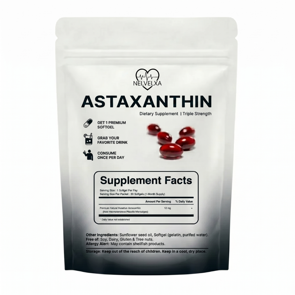 Nelvexa - Astaxanthin 12mg Softgels - Naturally Restores Circulation, Energy & Protects Vital Organs